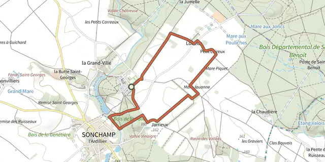 Tracé de Circuit de Jarrieux sur le Plan IGN