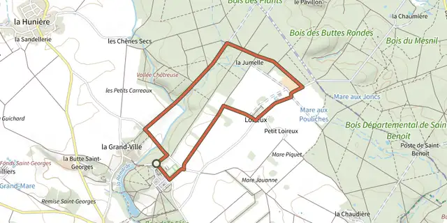Tracé de Circuit de Louareux sur le Plan IGN