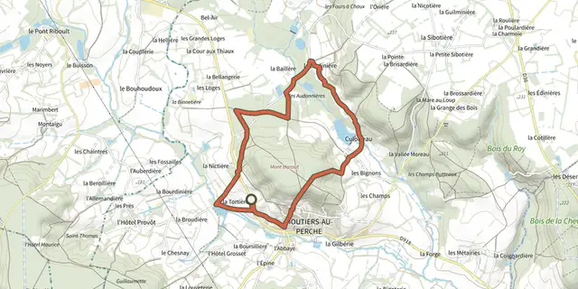 The Perche authentique track on the IGN map
