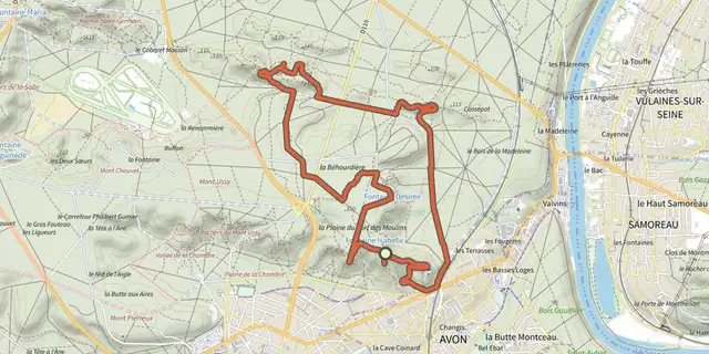 Tracé de Circuit de découverte des points de vue sur le Plan IGN