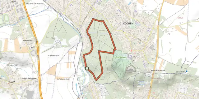 The Promenade en Forêt d'Écouen track on the IGN map