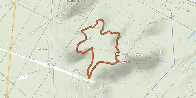 The Promenade du Point de Vue des beaux Monts track on the IGN map