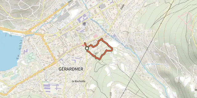 The Sentier de la Roche du Rain track on the IGN map