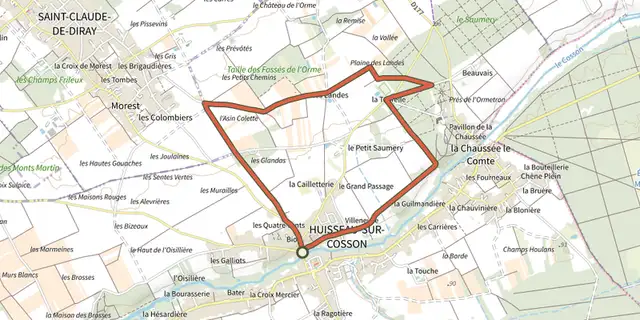 The La Plaine des Landes track on the IGN map