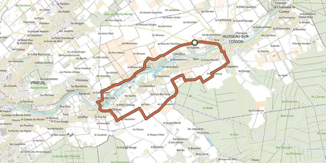The Château de Nanteuil track on the IGN map