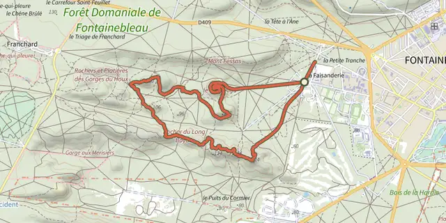 The Sentier Denecourt-Colinet 8 track on the IGN map