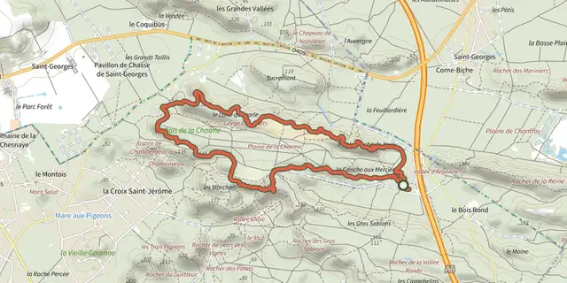 The Sentier Denecourt-Colinet 16 track on the IGN map