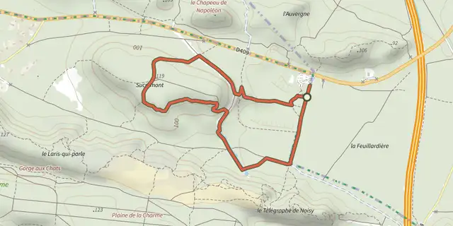 The Promenade de Sucremont track on the IGN map