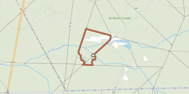 The Sentier de la Rainette track on the IGN map