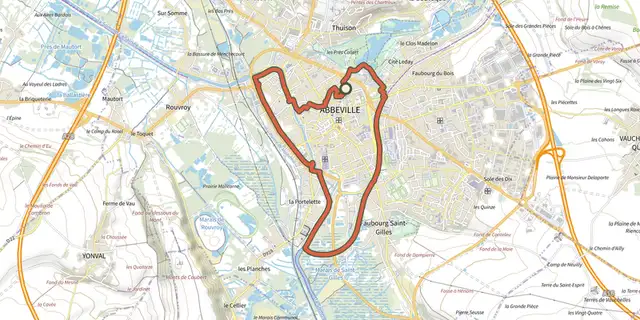 The La Ronde de l'Eau track on the IGN map