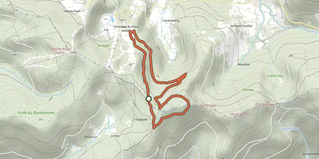 Tracé de Circuit Croix de l’Ermite sur le Plan IGN