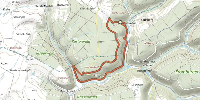 Tracé de Yellow ring sur le Plan IGN