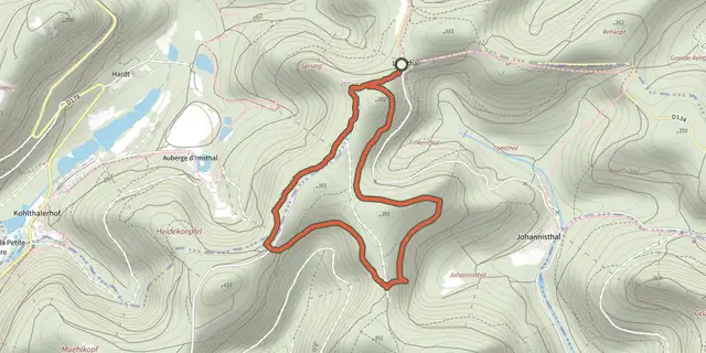 The Sentier nature du Loosthal track on the IGN map