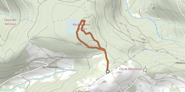 The Circuit des Roches Saint-Jacques track on the IGN map