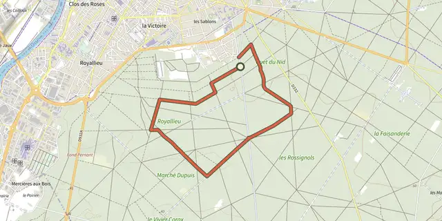 The Promenade de Royallieu track on the IGN map