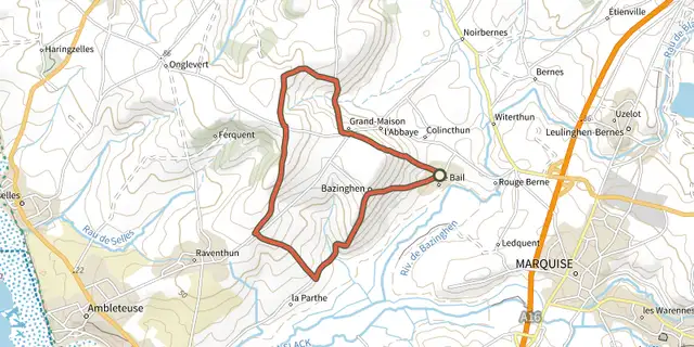 The Les Voyettes track on the OpenTopoMap map