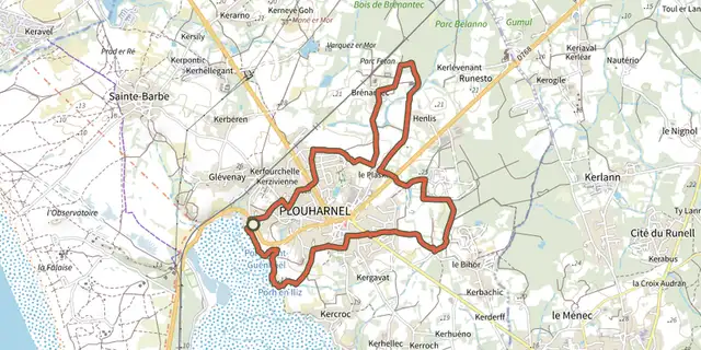 Tracé de Circuit des Abbayes sur le Plan IGN