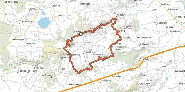 The Les Balcons de Monterfil track on the IGN map