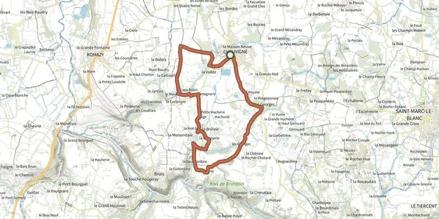 Tracé de Circuit de Saint-Georges sur le Plan IGN