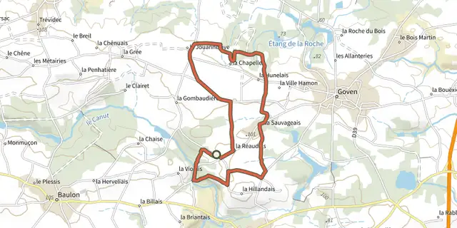 The La Lande de Caffort track on the IGN map