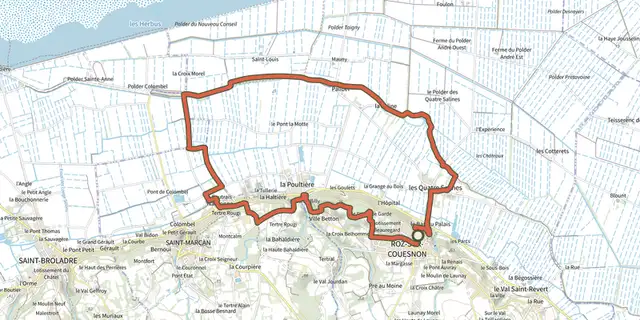 The Les Polders track on the IGN map