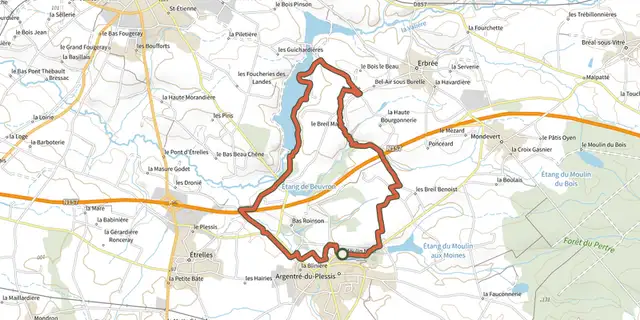 Tracé de Circuit du Plessis-Sévigné sur le Plan IGN