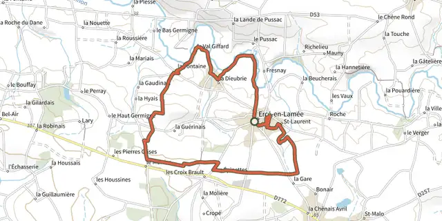 The Circuit des Asphodèles track on the IGN map