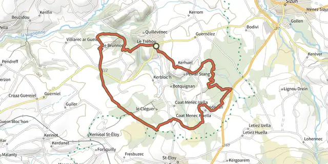 The Circuit de Roc'h Gad track on the IGN map