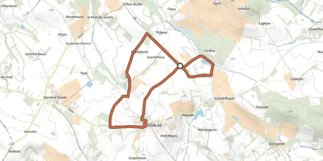 The Ségalas, la balade familiale du Grand Champ track on the IGN map