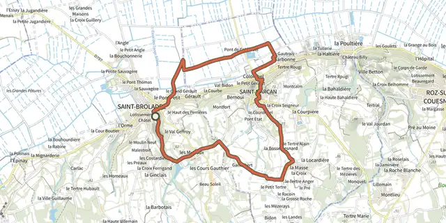 The Les Deux Vallées track on the IGN map