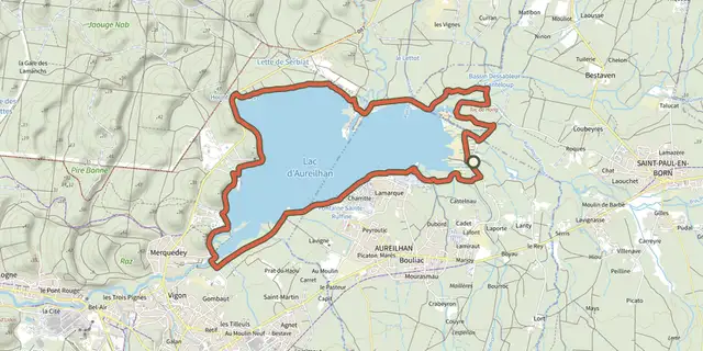 The Sentier du Tour du Lac track on the IGN map