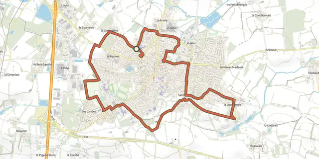 The Le tour de Guichen track on the IGN map