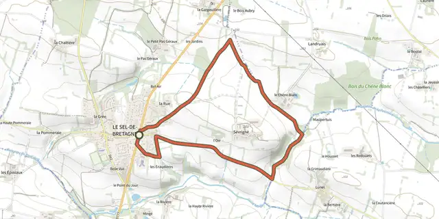 The Chemin de Sainte-Anne track on the IGN map
