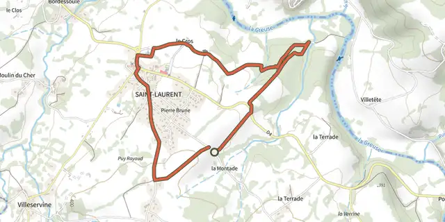 The Tour de Saint-Laurent track on the IGN map