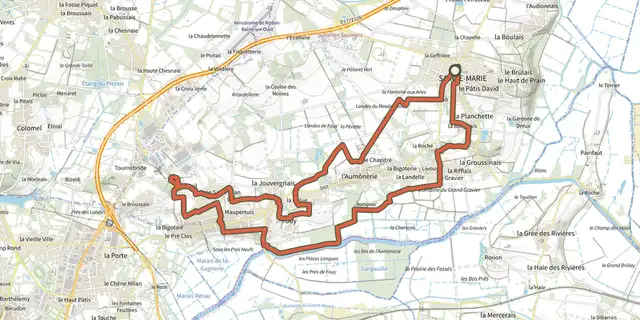 The Les Ardoisières track on the IGN map