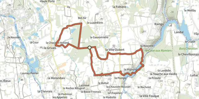 The La Higourdais track on the IGN map