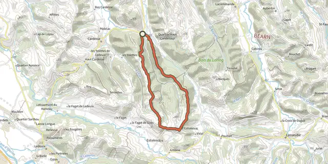 The Entre bois et panoramas track on the IGN map