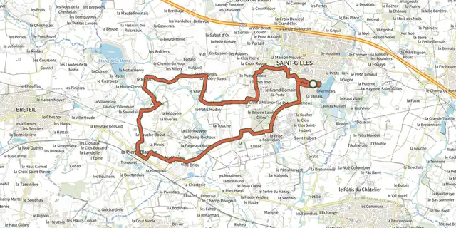The Cacé et Vaurouil track on the IGN map
