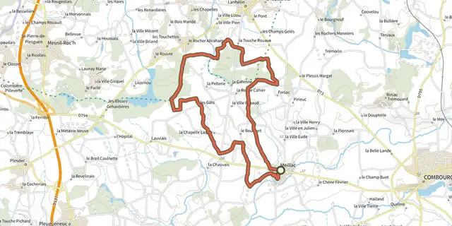 The Circuit des Rochers track on the IGN map