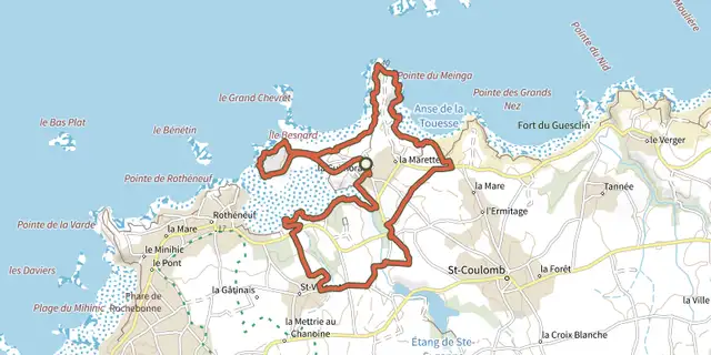 The La pointe du Meinga track on the IGN map