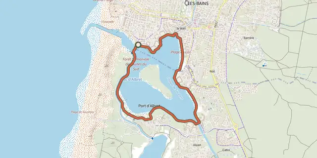 Tracé de Circuit du Lac Marin sur le Plan IGN