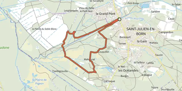 The Circuit du Ruisseau du Courlis track on the IGN map