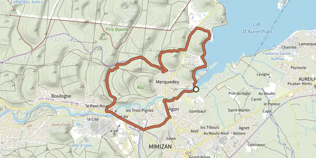 The Circuit du Courant de Mimizan track on the IGN map
