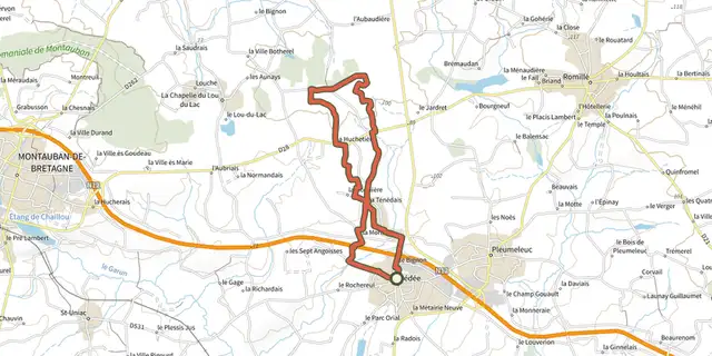 The Bédée - circuit Nord track on the IGN map