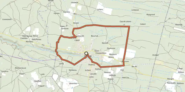 Tracé de Circuit à la découverte de Lo Camin de Hé sur le Plan IGN