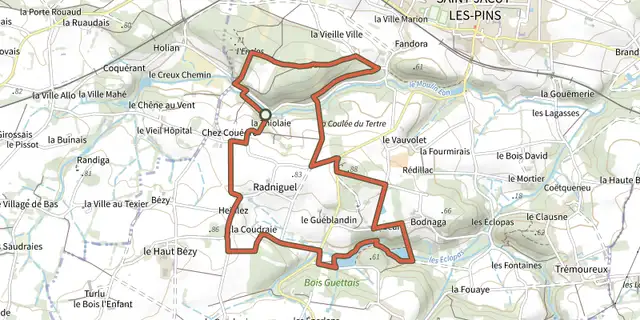 The Circuit des Étangs track on the IGN map