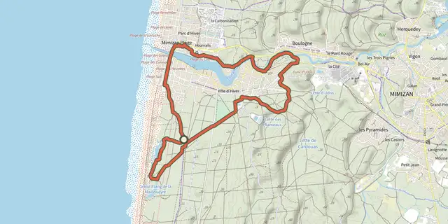 The Circuit de la Mailloueyre track on the IGN map