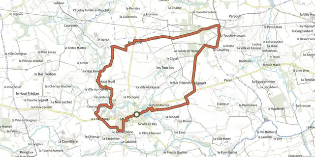 The Muel - Les Landes de Hennau track on the IGN map