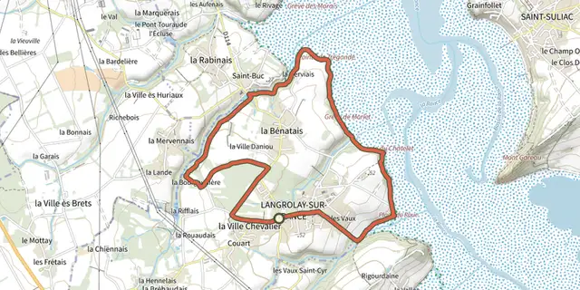 Tracé de Circuit Terre et Rance sur le Plan IGN