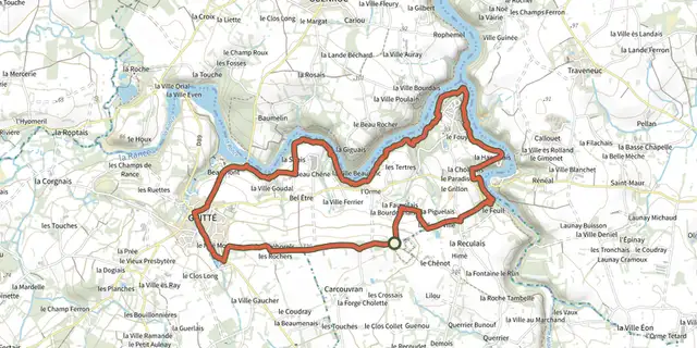 The La Retenue de Rophémel track on the IGN map
